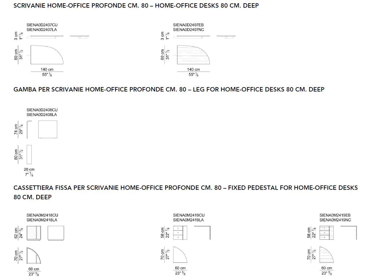 Деревянный прямоугольный стол с ящиками i 4 Mariani Сиена ARCH-00056203 - Вид №10