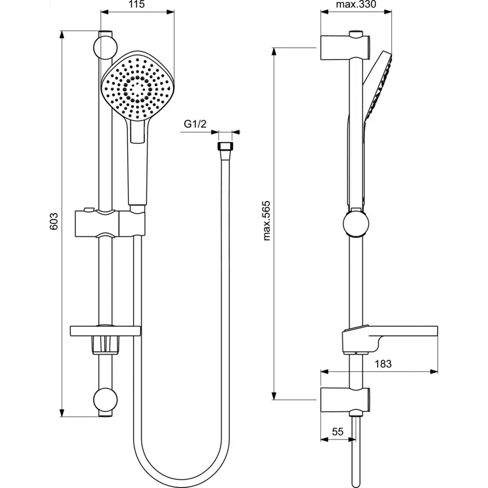 Набор для душа Ideal Standard IdealRain Evo Diamond B2621AA 3 режима цвет хром Без серии STLM-2118727 - Вид №5