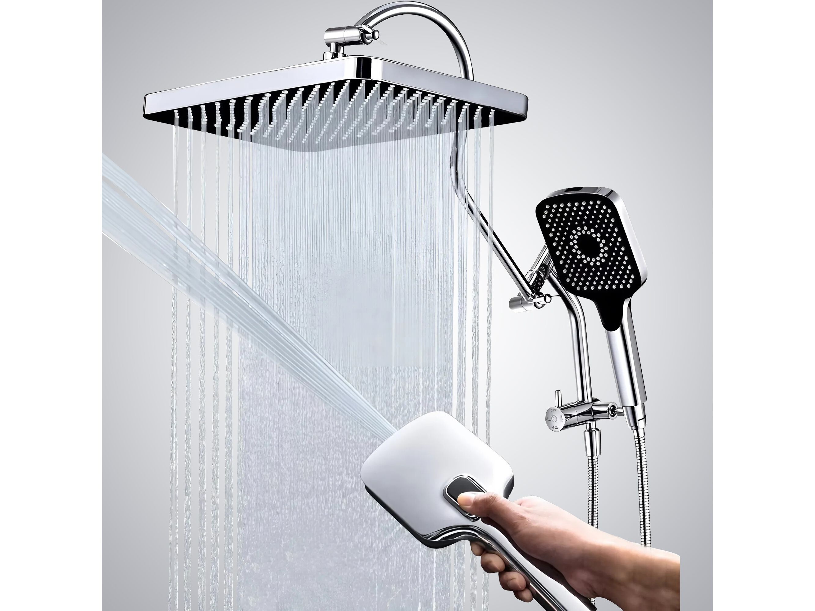 Набор для душа с 2 отверстиями из АБС-пластика с ручным душем Fontana Showers TARASCON ARCH-00070297