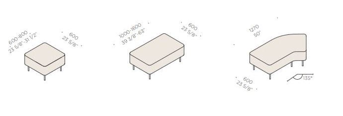 Скамейка из ткани Martex ядро ARCH-00067898 - Вид №4