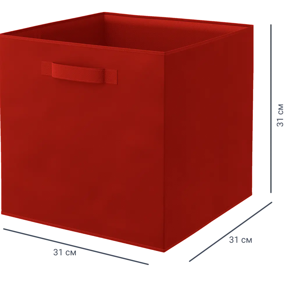 Короб Spaceo KUB Carmen 31x31x31 см 29.7 л полиэстер цвет красный STLM-2096143 - Вид №1