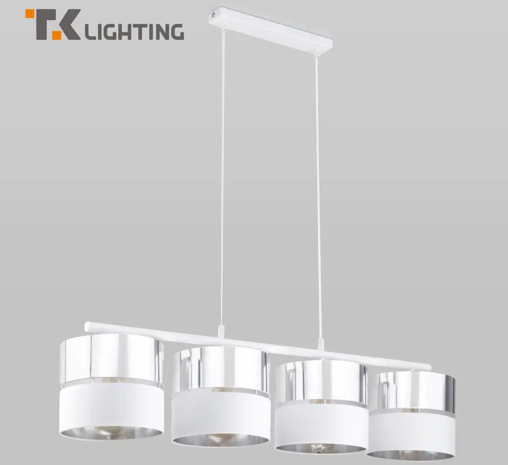 90054460 Светильник подвесной TK LIGHTING 4177 Hilton Silver 4 лампы 16 м² цвет хром/белый STLM-0095976