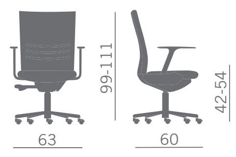 Регулируемое по высоте офисное кресло с подлокотниками Kastel ARCH-00131396 - Вид №2