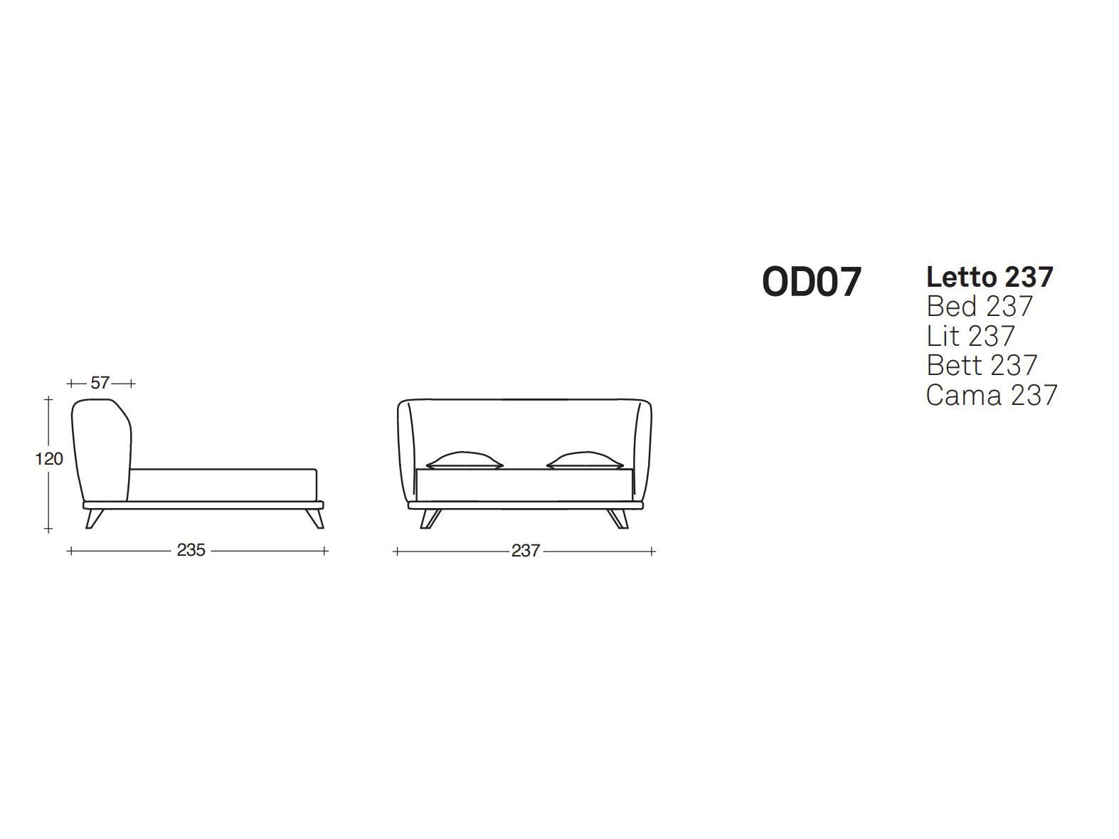 Двуспальная кровать из ткани с мягким изголовьем VALENTINI Criss Cross ARCH-00043872 - Вид №5