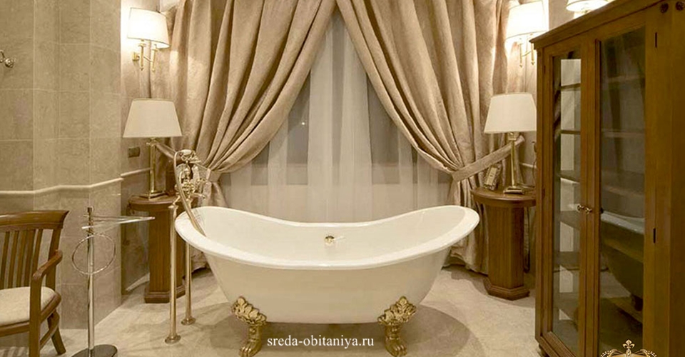  Купить шторы в ванную комнату в стиле барокко в Москве