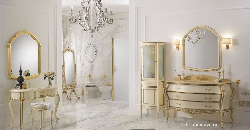  Купить мебель для ванной комнаты в стиле барокко в Москве