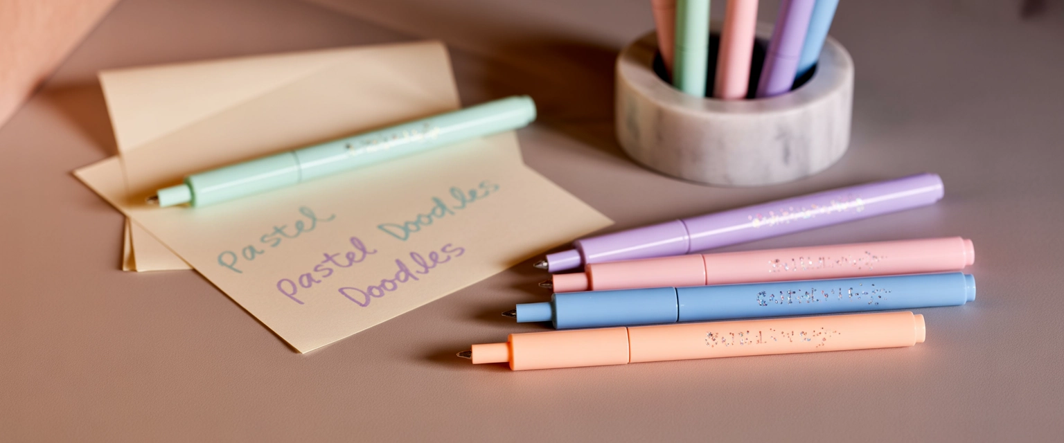 Гелевые ручки (с блестками, пастельные) - Баннер категории