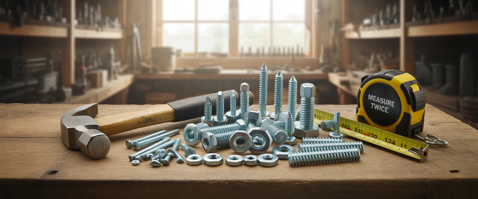 Крепёж и метизы для строительства - Баннер категории