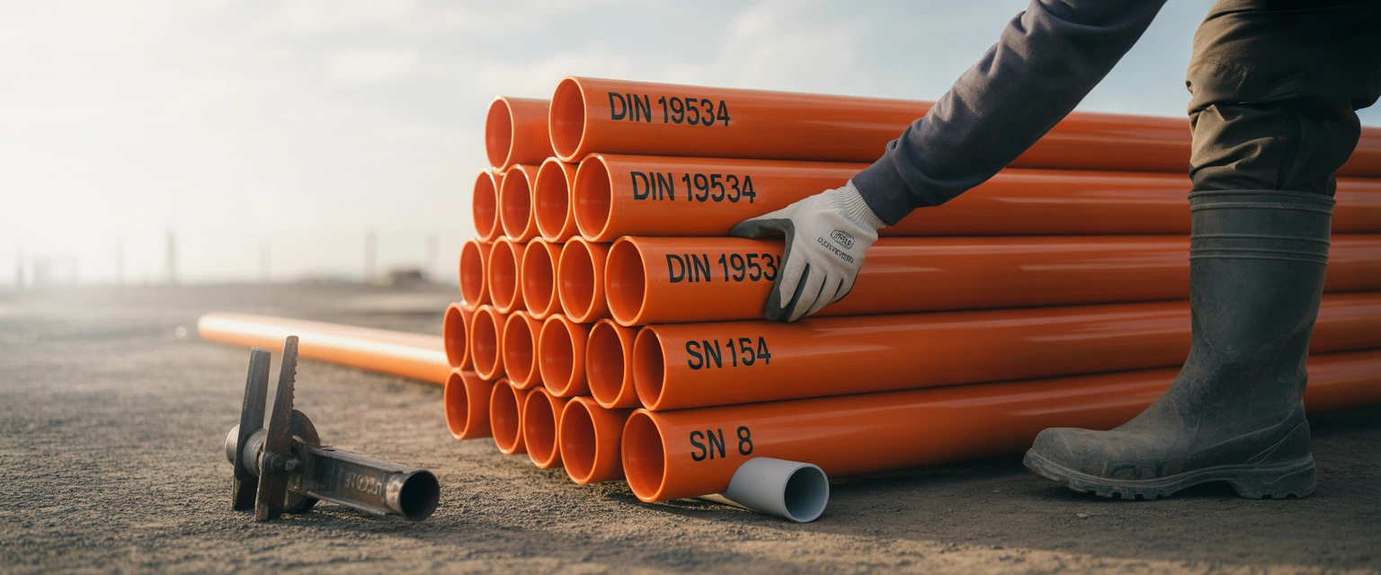 Трубы ПВХ оранжевые (для наружной канализации) - Баннер категории