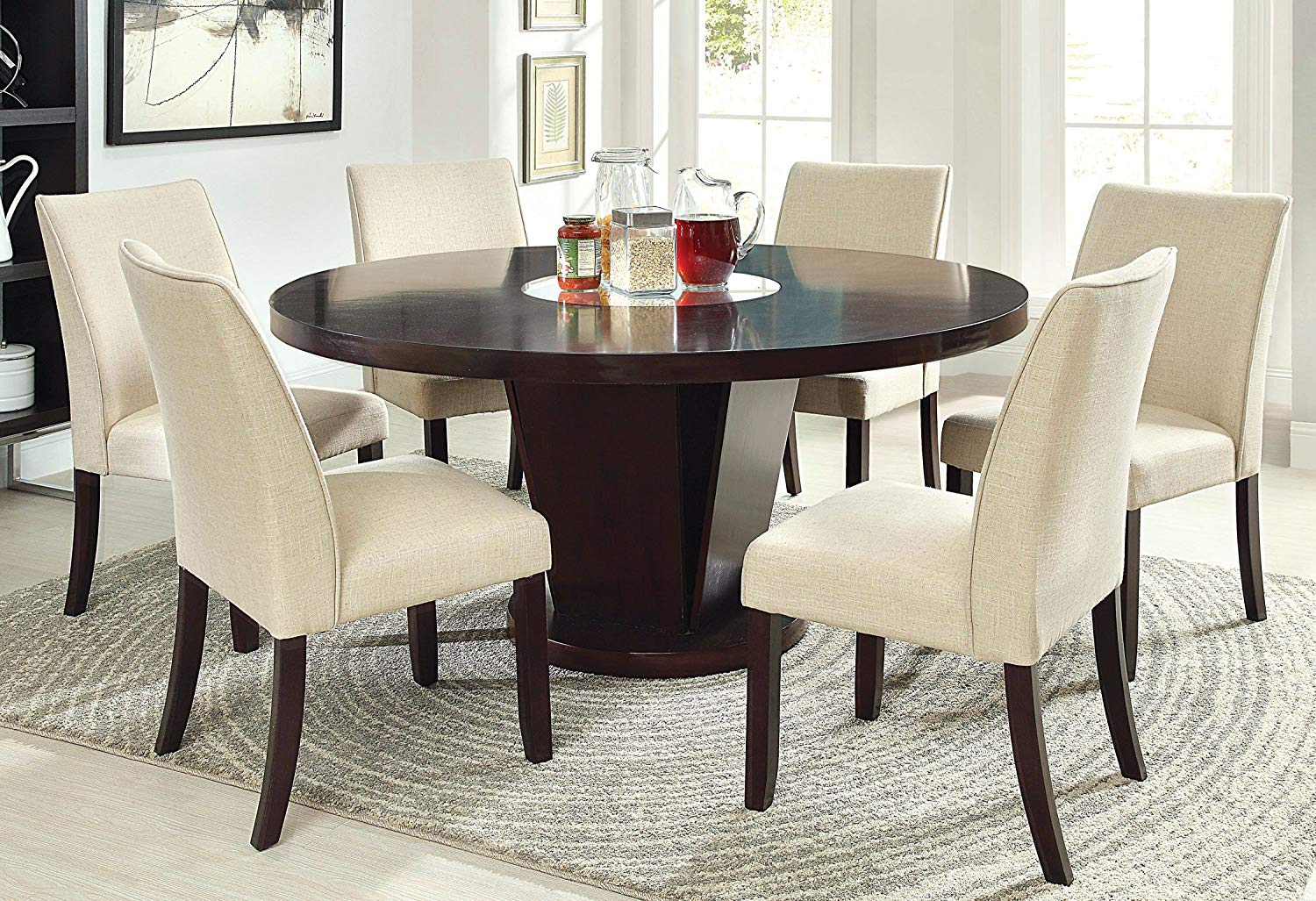 Светлые кухонные столы. Стол журнальный Brookfield t496-8. Round Dining Table a482. Столовая группа Walnut Dining Table w/6 Chairs. Круглый стол в интерьере.