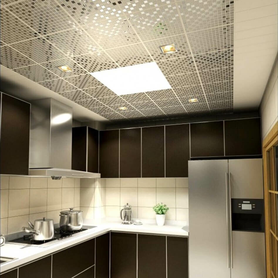 Идеи подвесных потолков в кухне