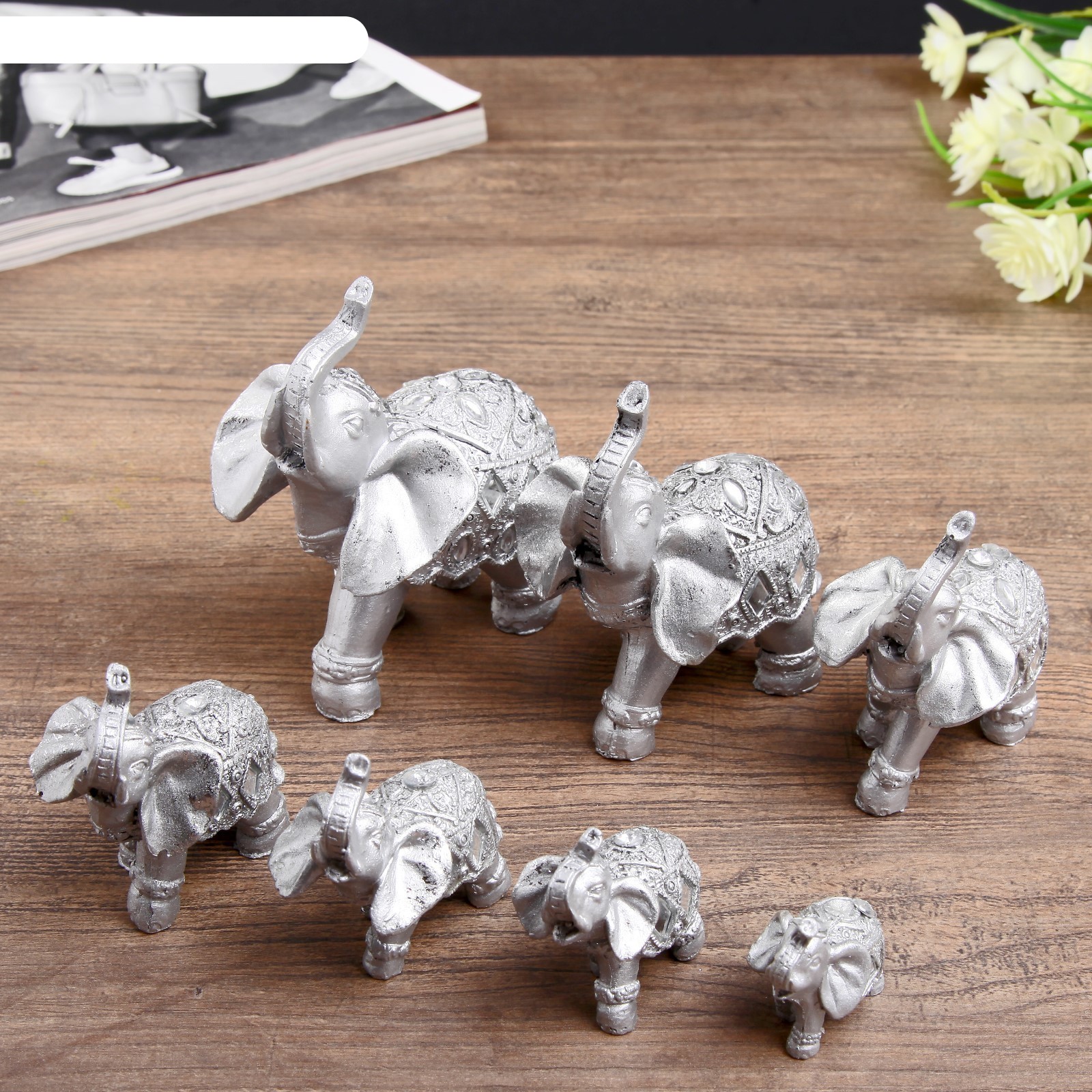 Семь слоников. Набор слоников. Семь слонов статуэтки. Семь слоников статуэтки. Набор слоников 7.